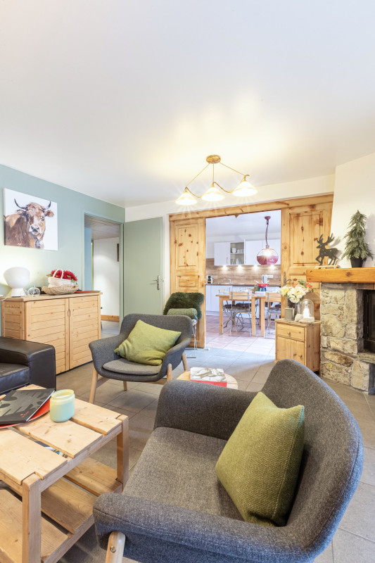 Chalet Barmaz - Marie - Salon et cheminée Chalet Barmaz - Marie - Salon et cheminée